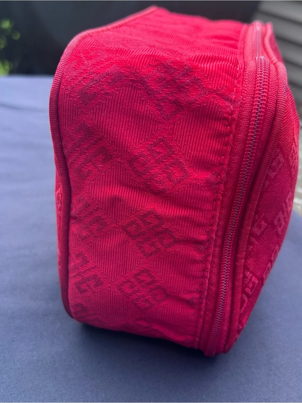 Vintage Givenchy EUC Makeup Bag Amarige Ruby Red Zippered